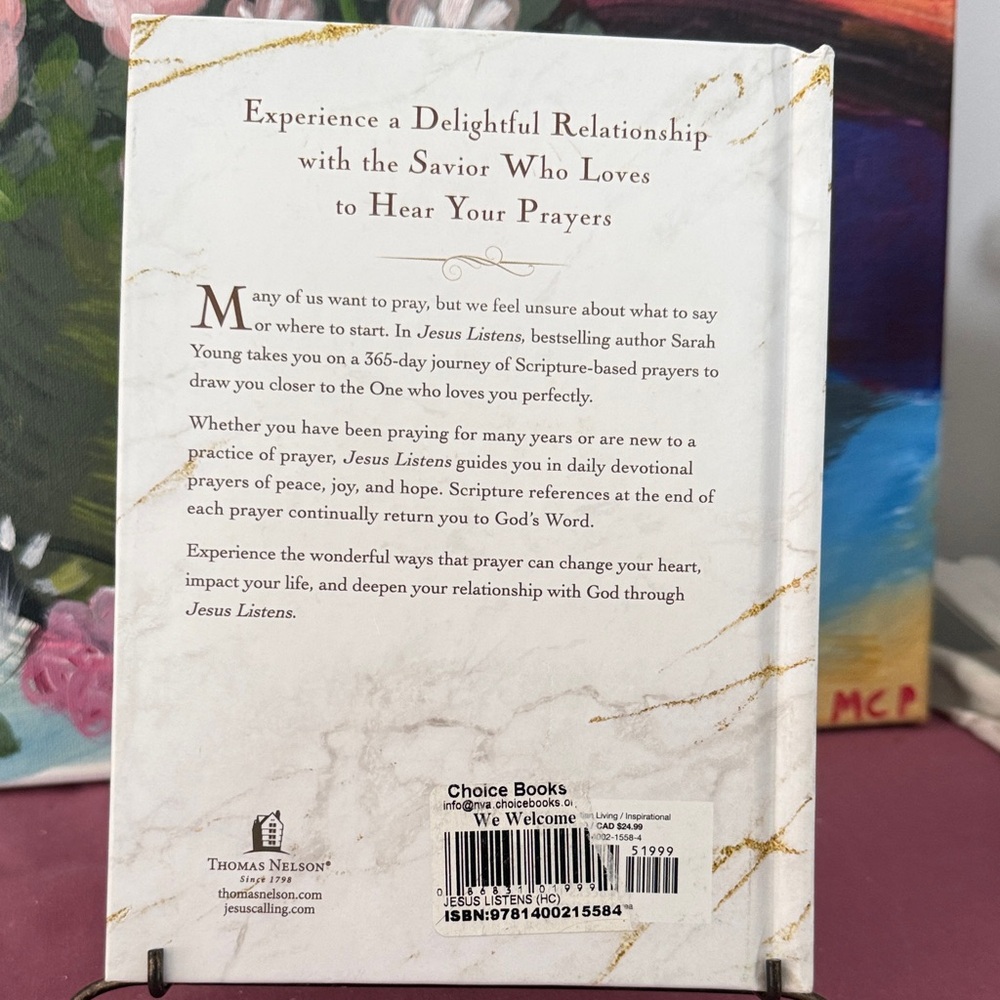 Sarah Young Jesus Listens Devotional Book - White - Picture 2 of 3